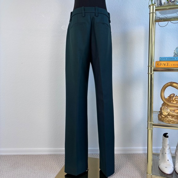 Banana Republic Lido Straight Leg Italian Wool Trouser Green Sz 4 Marzotto mill - Picture 4 of 16